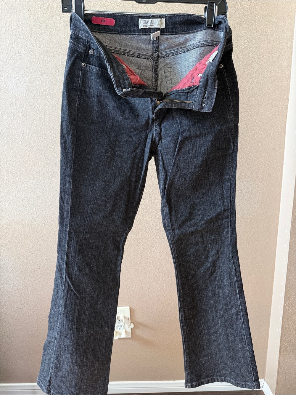 jeanstar Dark Blue Bootcut Jeans with Pink Pocket Lining